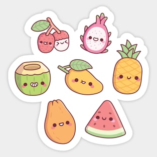 Cute Tropical Fruits Set Sticker